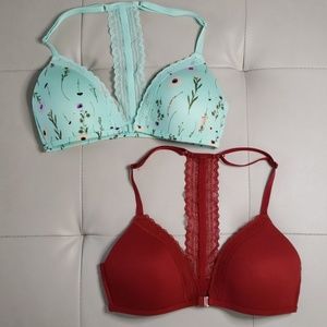 2 Pack Xhilaration Wireless Lace Racerback Bra